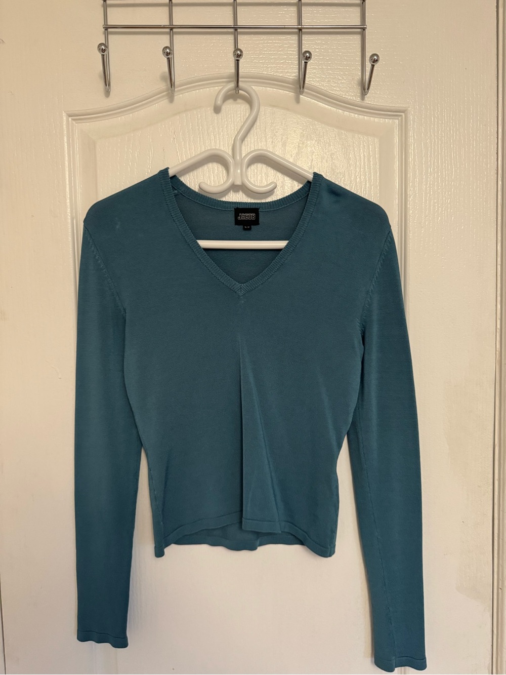 Vintage Jacob Teal V-Neck Long Sleeve Top